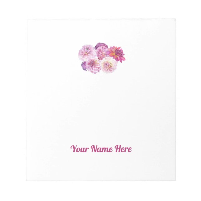 Bloco De Notas Dazzling Dahlia Personalized Notepad (Frente)