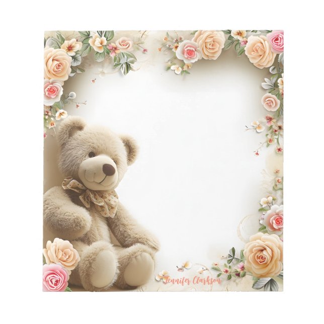Bloco de notas de 5,5" x 6" (Cute Tedyy Bear) - 40 (Frente)