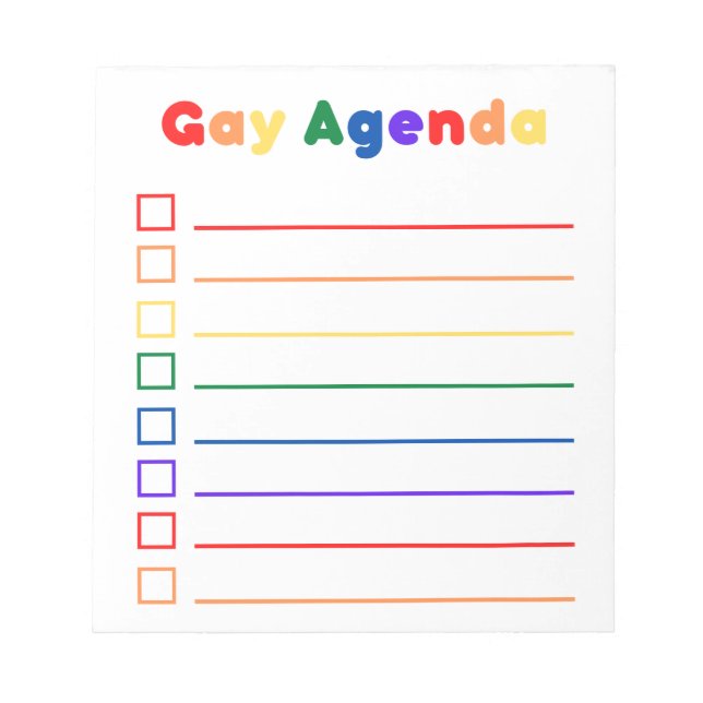 Bloco de notas de agenda gay (Frente)
