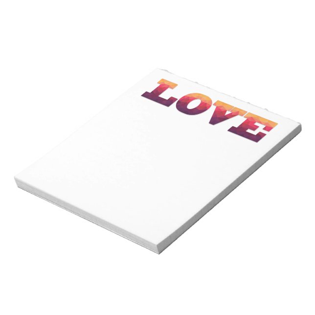 Bloco de notas de amor roxo, rosa, geométrico amar (Invertido)