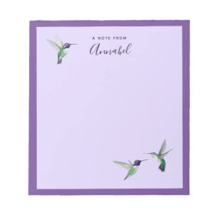Bloco de notas de beija-flores da Costa Personaliz