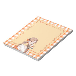 Bloco de Notas de Boho de Animação Simples Laranja