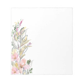 Bloco de Notas de Borda Floral de Aquarela