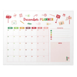Bloco de Notas de Calendário de Natal do Planejado