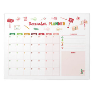 Bloco de Notas de Calendário de Natal do Planejado