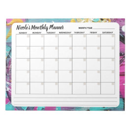 Bloco de Notas de Calendário Mensal abstrato