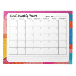 Bloco de notas de calendário mensal de Abstrato mu