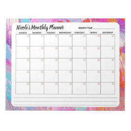 Bloco de notas de calendário mensal do Abstrato bo