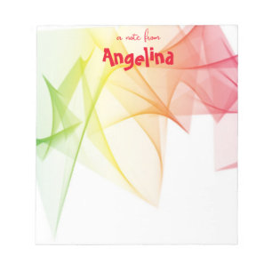 Bloco de notas de carta com respingo amarelo verme