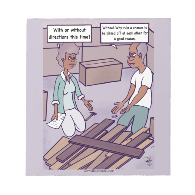 Bloco de Notas de Cartoon de Instruções (Frente)