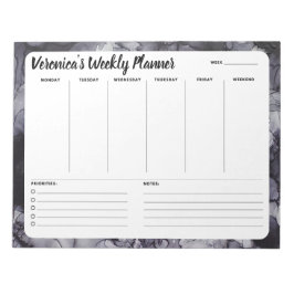 Bloco de Notas de cinza Marble Semanal para Fazer