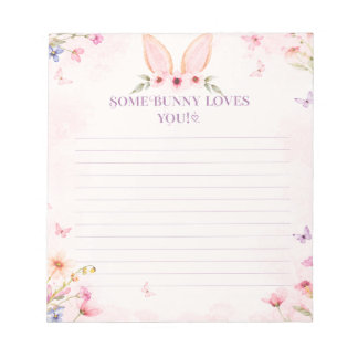 Bloco de Notas de Coelho Floral
