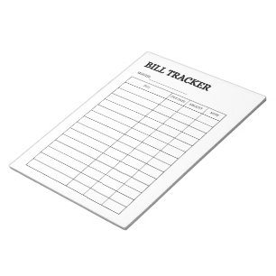 Bloco de Notas de Controle de Contas Mensais