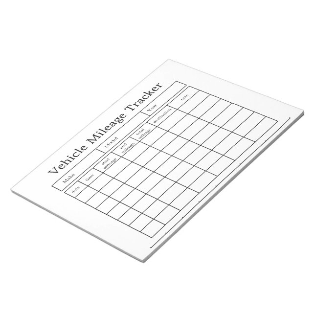 Bloco de Notas de Controle de Quilometragem de Veí (Inclinado)