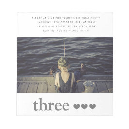 Bloco de Notas de Convite de Foto de Aniversário d