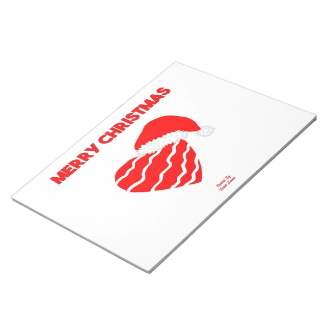 Bloco de notas de coração de Papais noeis de Natal (Inclinado)