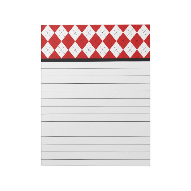 Bloco de Notas de Cozinha Retro Argyle (Invertido)