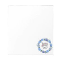Bloco de notas de Design Wolf Blue Hydrangea