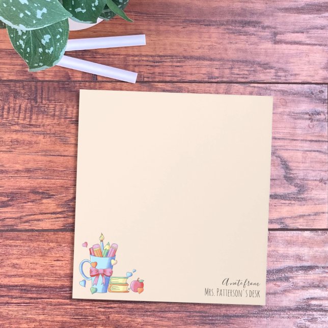 Bloco De Notas De Docentes E Corações (Personalized teacher notepad
)