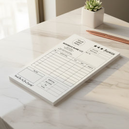 Bloco de Notas de Encomenda e Fatura com Logotipo