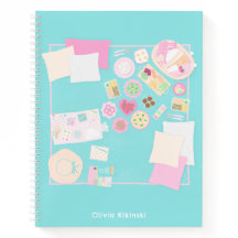 Bloco de Notas de Espiral Ilustrado Girly Picnic
