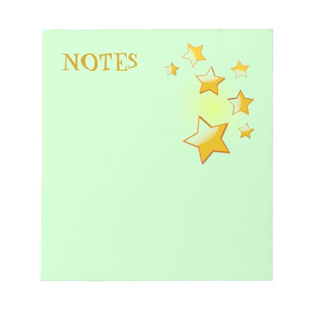 Bloco de notas de estrelas verdes (Frente)