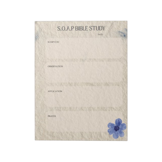 Bloco de Notas de Estudo Bíblico SOAP (Invertido)