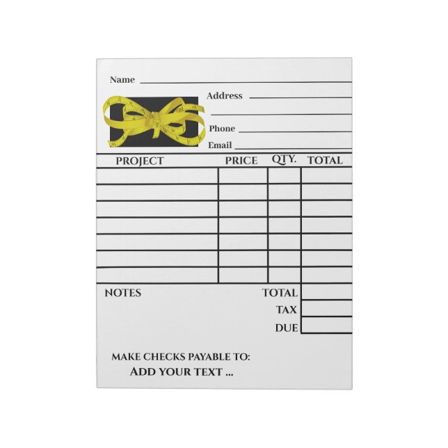 Bloco de Notas de Fatura (Invertido)