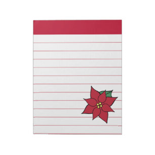 Bloco de Notas de Férias Grande Poinsettia