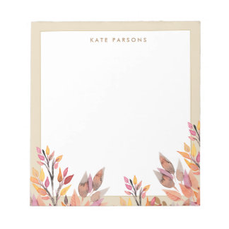 Bloco de Notas de Folhagem de Pastel Watercolor