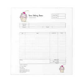 Bloco de notas de formulário de pedido de fatura d