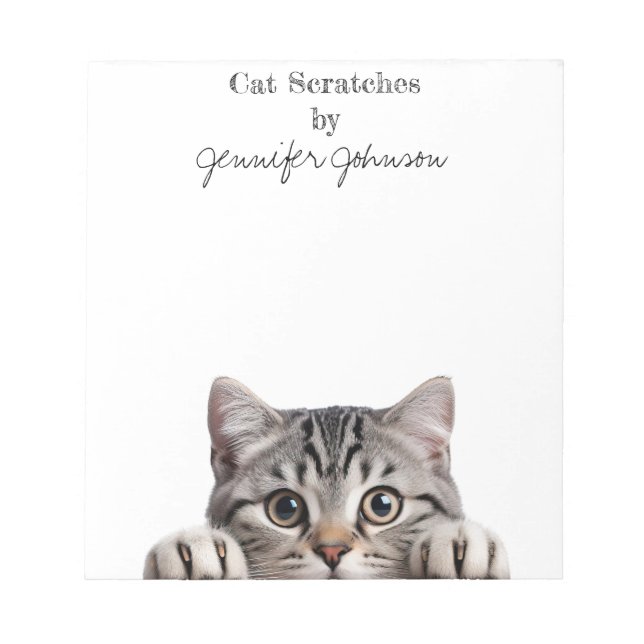 Bloco de Notas de Gato Malhado Divertido (Frente)