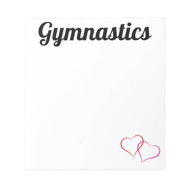 Bloco de notas de ginástica com coração 5,5" x 6"  (Frente)