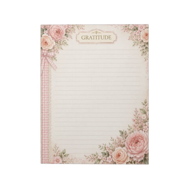 Bloco de Notas de Gratidão Floral (Invertido)