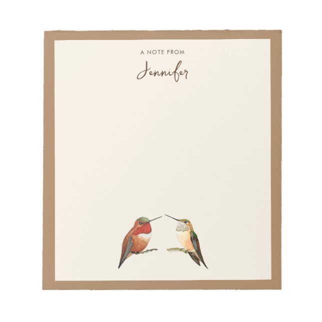 Bloco de Notas de Hummingbird do Allen Personaliza (Frente)