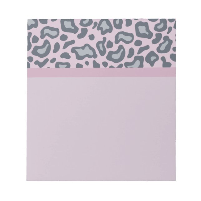 Bloco de notas de impressão leopardo lavanda (Frente)