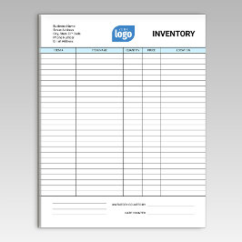 Bloco de Notas de Inventário Empresarial com Logot