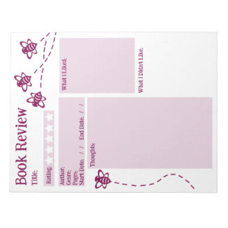 Bloco de Notas de Leitura de Revisão de Livro