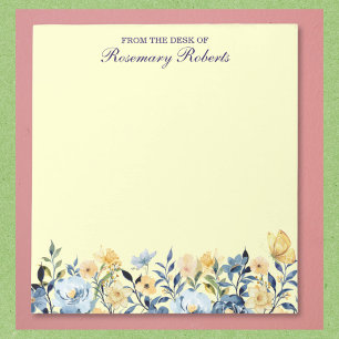 Bloco de Notas de Lindas Flores Silvestres Azuis e