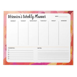 Bloco de Notas de Lista Laranja Cor-de-Rosa Abstra