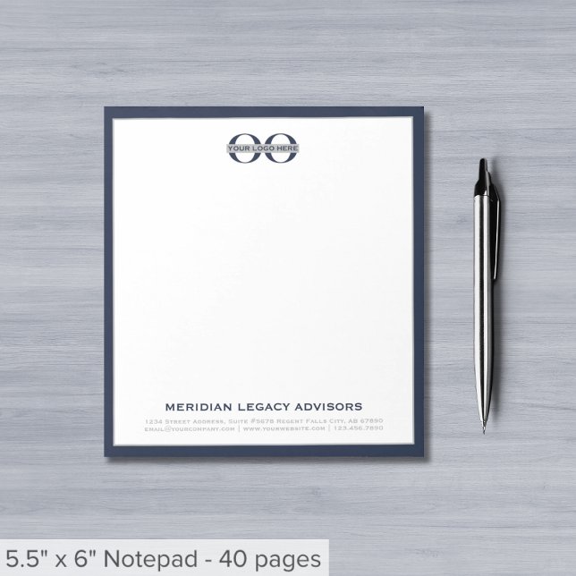 Bloco de notas de logotipo comercial personalizado (Criador carregado)