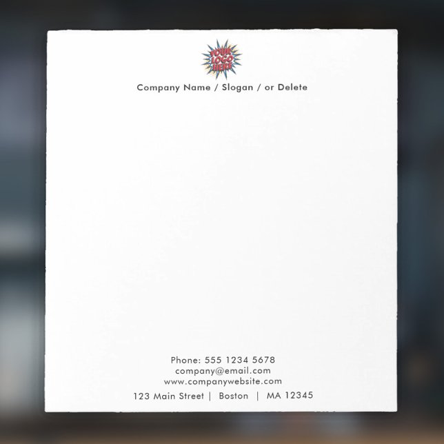 Bloco de notas de logotipo e endereço comercial (Criador carregado)