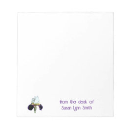 Bloco de notas de mesa Íris roxo e branco