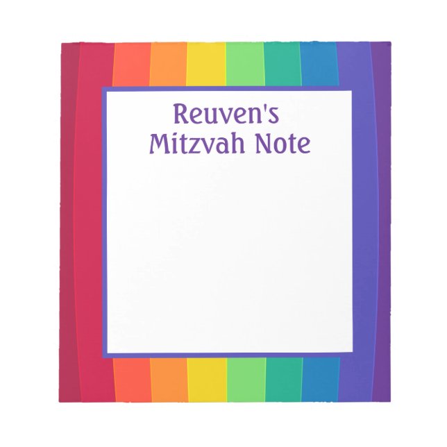 Bloco de Notas de Mitzvah dos Meninos Arco-íris (Frente)