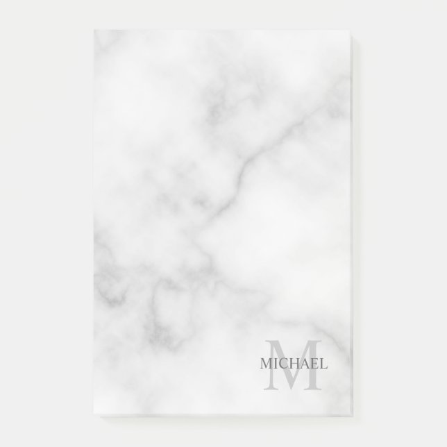 Bloco de Notas de Monograma e Nome Personalizado (Frente)