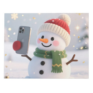 Bloco de Notas de Natal com Selfie do Boneco de Ne
