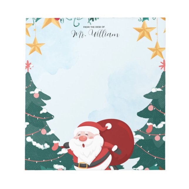 Bloco de Notas de Natal do Papai Noel para Profess (Frente)