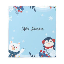 Bloco de Notas de Natal do Ursinho Teddy Fofo para