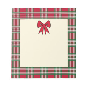 Bloco de Notas de Natal Plaid