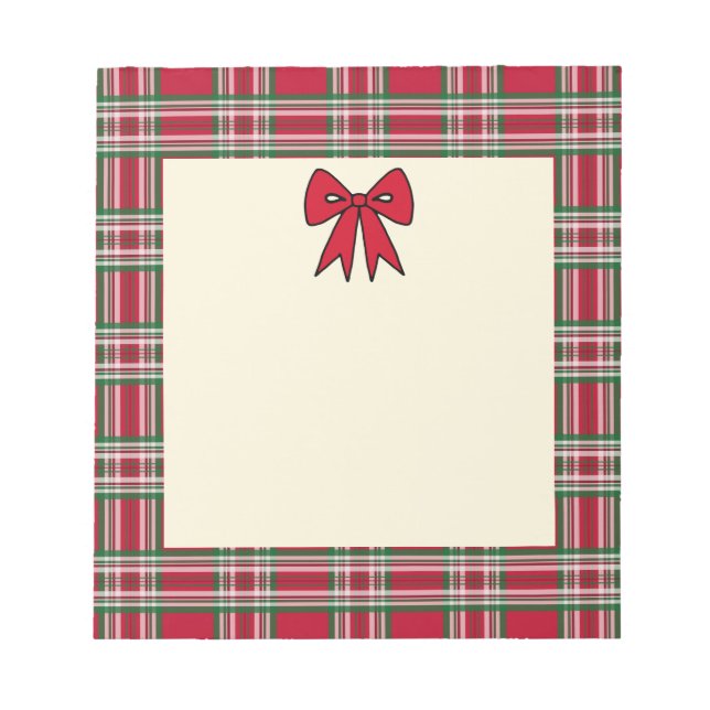 Bloco de Notas de Natal Plaid  (Frente)